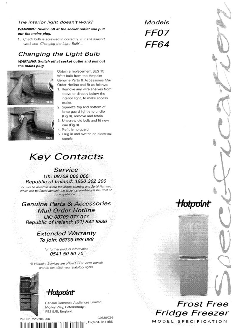 Hotpoint FF64 User manual Hotpoint FF64 User manual