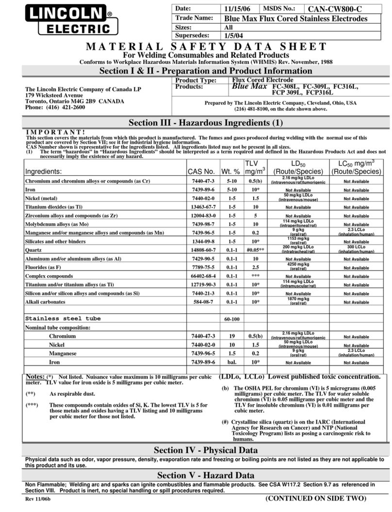 Lincoln Electric CAN-CW800-C datasheet