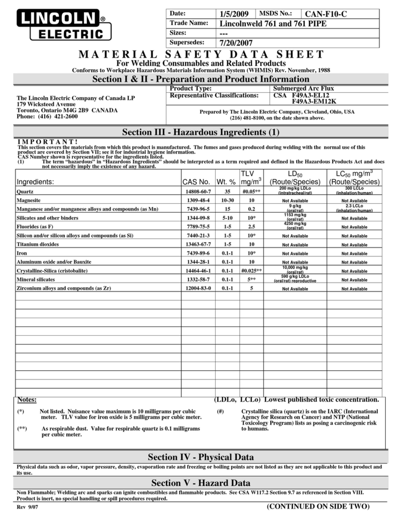 Lincoln Electric CAN-F10-C datasheet