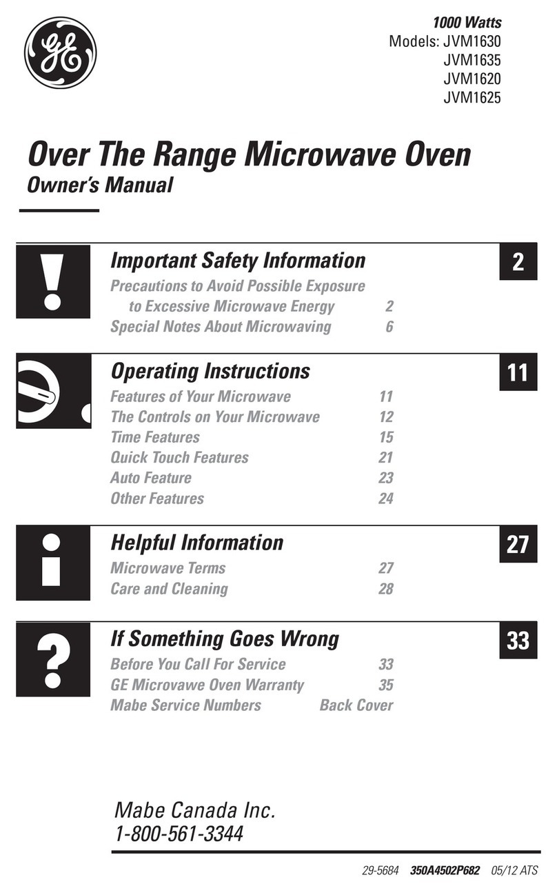 GE JVM1620 User manual