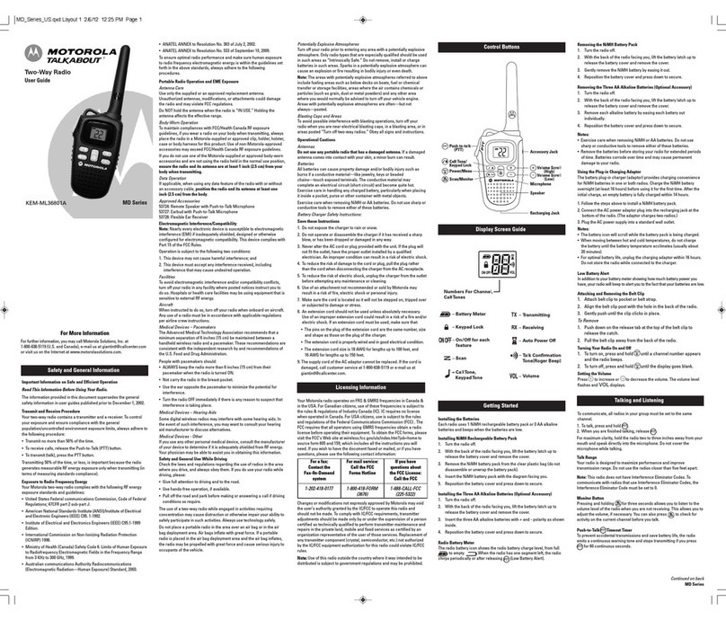 Motorola KEM-ML36801A User manual