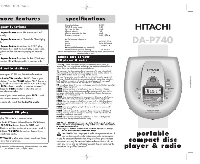 Hitachi DA-P740 User manual