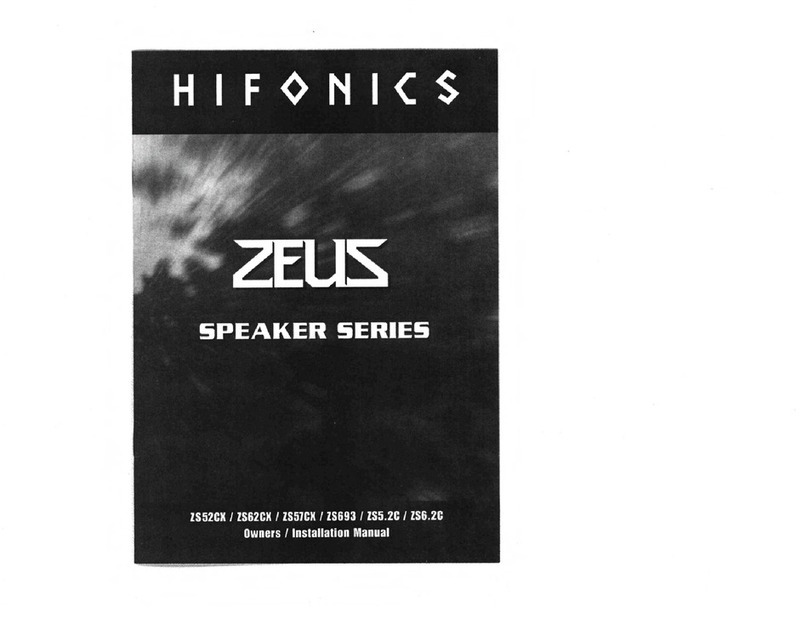 Hifonics zeus series owner's manual