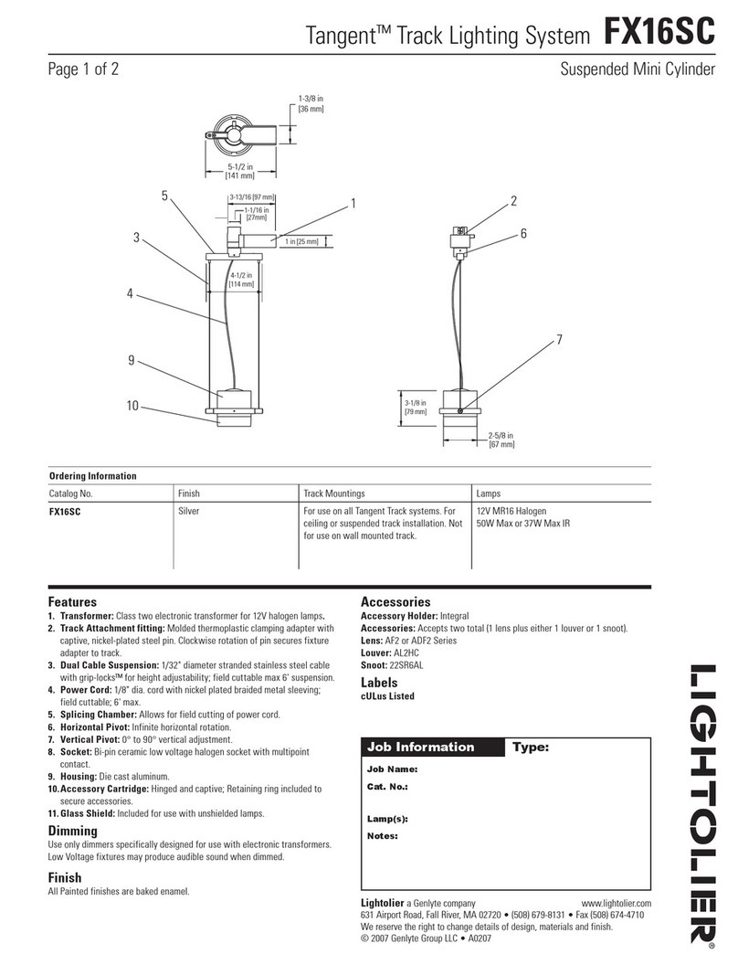 Lightolier Tangent FX16SC User manual