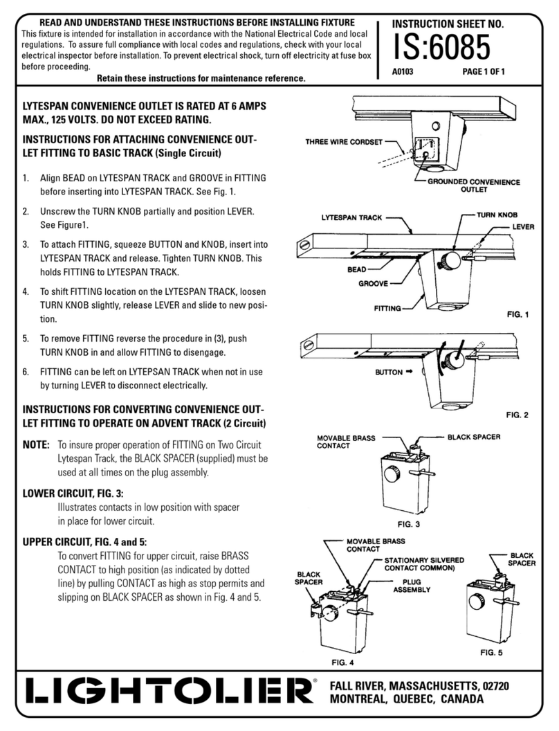 Lightolier LYTESPAN CONVENIENCE OUTLET Instructions for use Lightolier LYTESPAN CONVENIENCE OUTLET Instructions for use
