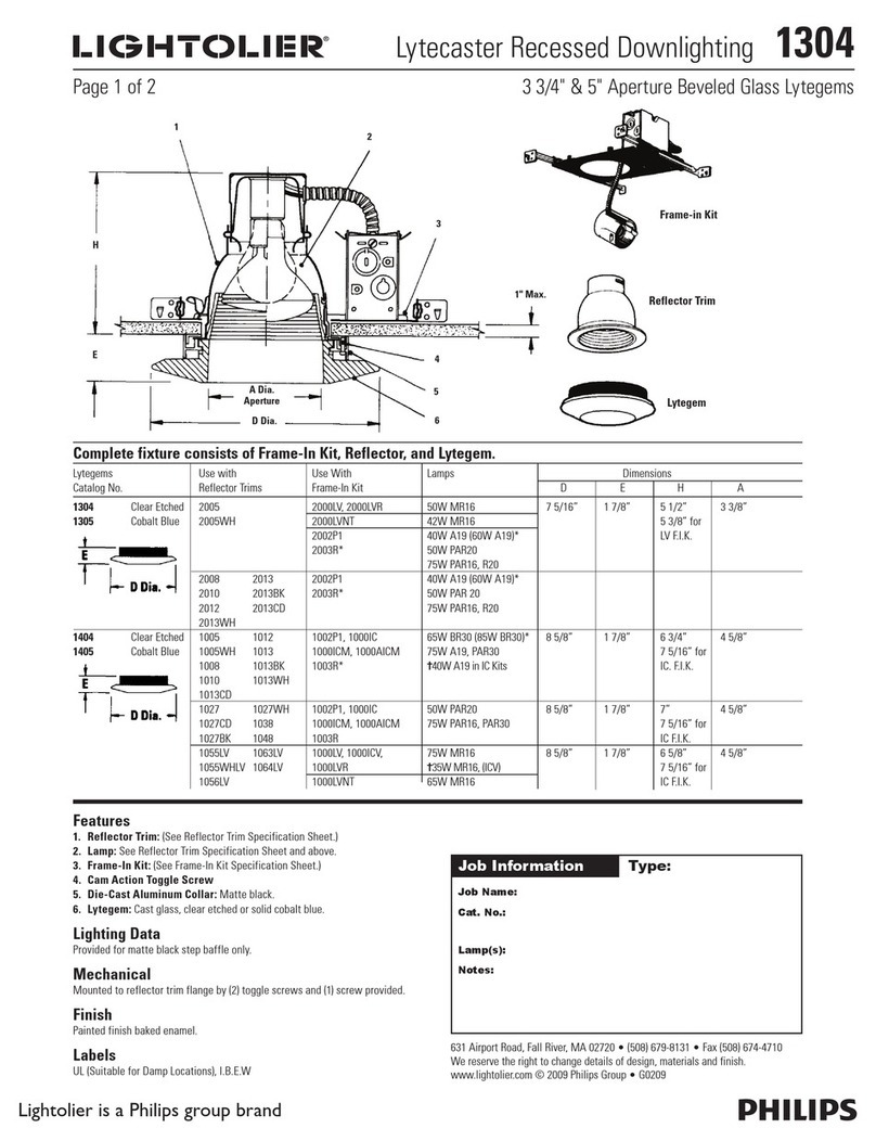 Lightolier Lytecaster 1304 User manual