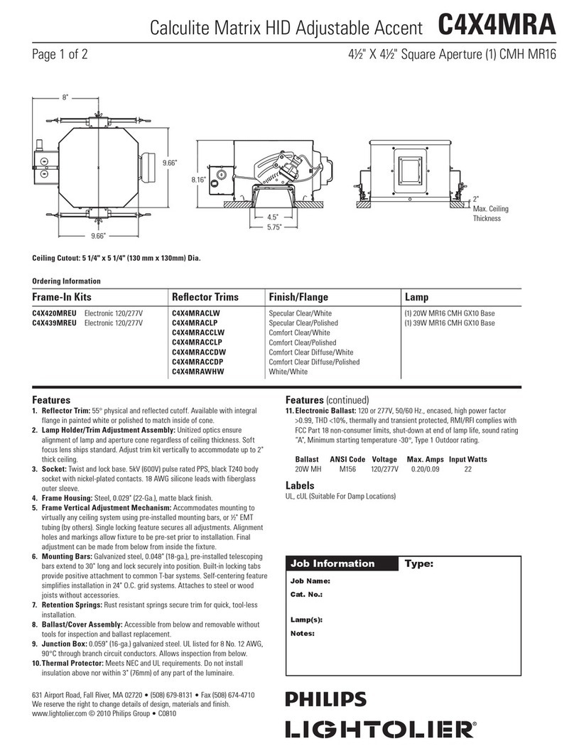 Lightolier Calculite C4X4MRA User manual