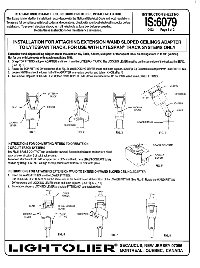 Lightolier WAND SLOPED CEILINGS ADAPTER Instructions for maintenance reference