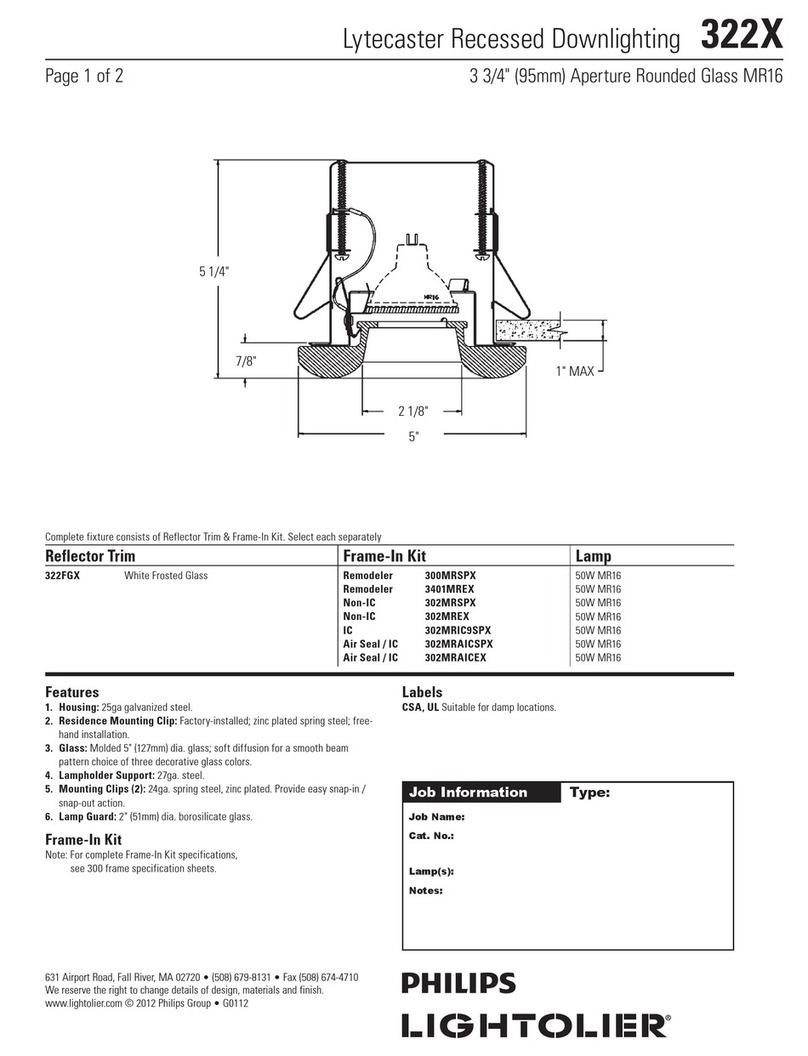 Lightolier Lytecaster 322X User manual