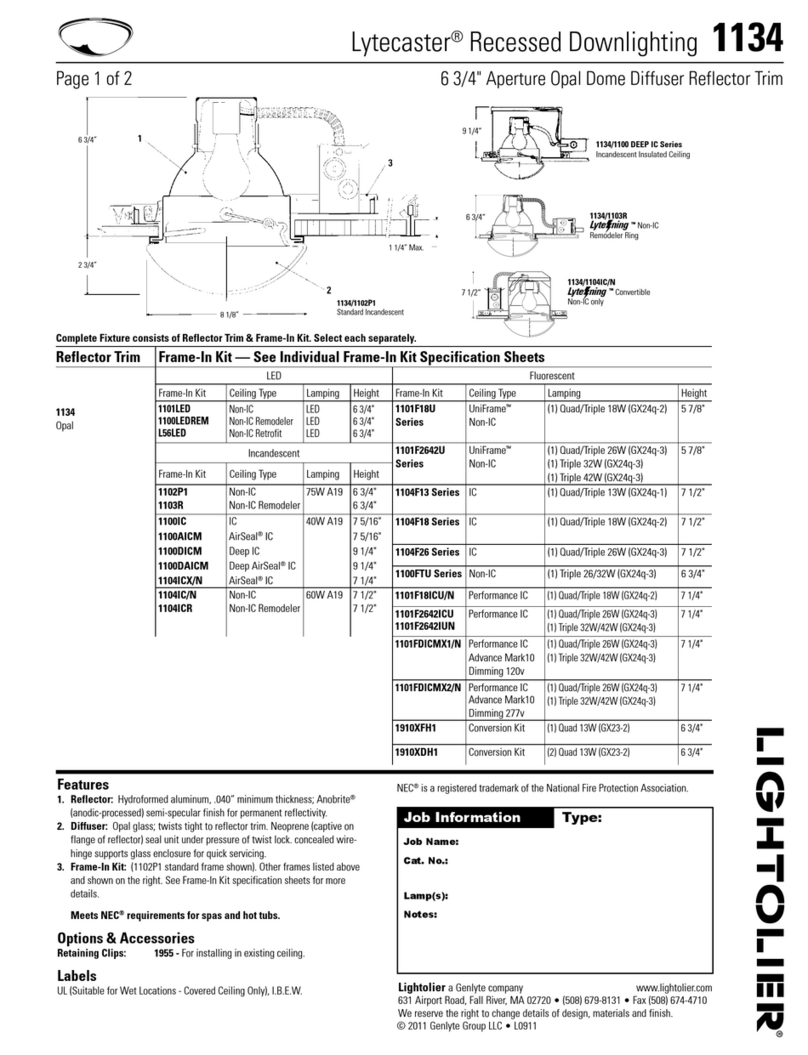 Lightolier Lytecaster 1134 specification