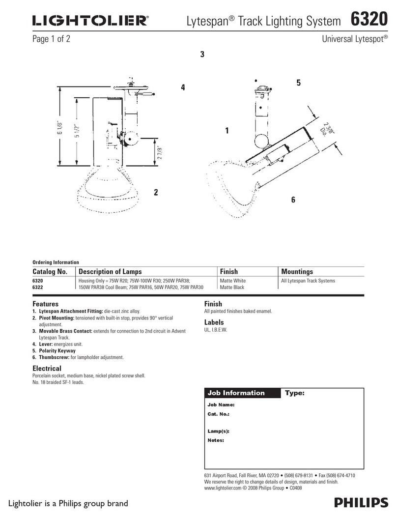 Lightolier Lytespan 6320 User manual Lightolier Lytespan 6320 User manual