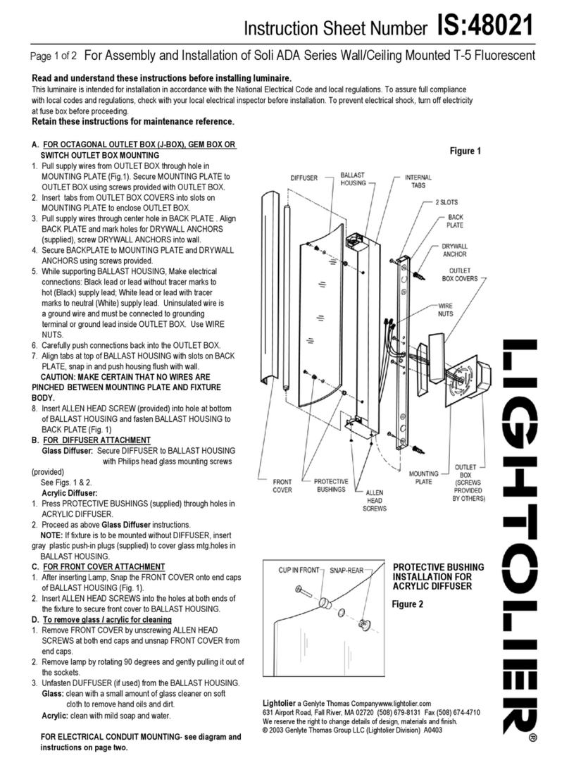 Lightolier Soli ADA Series instruction sheet