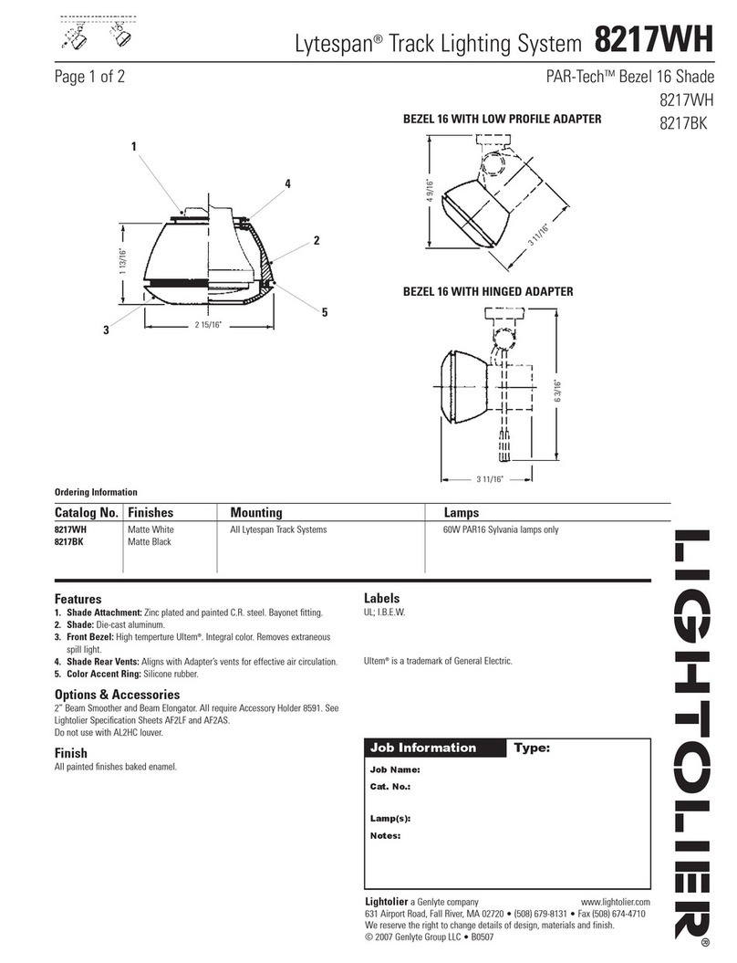 Lightolier Lytespan 8217WH User manual