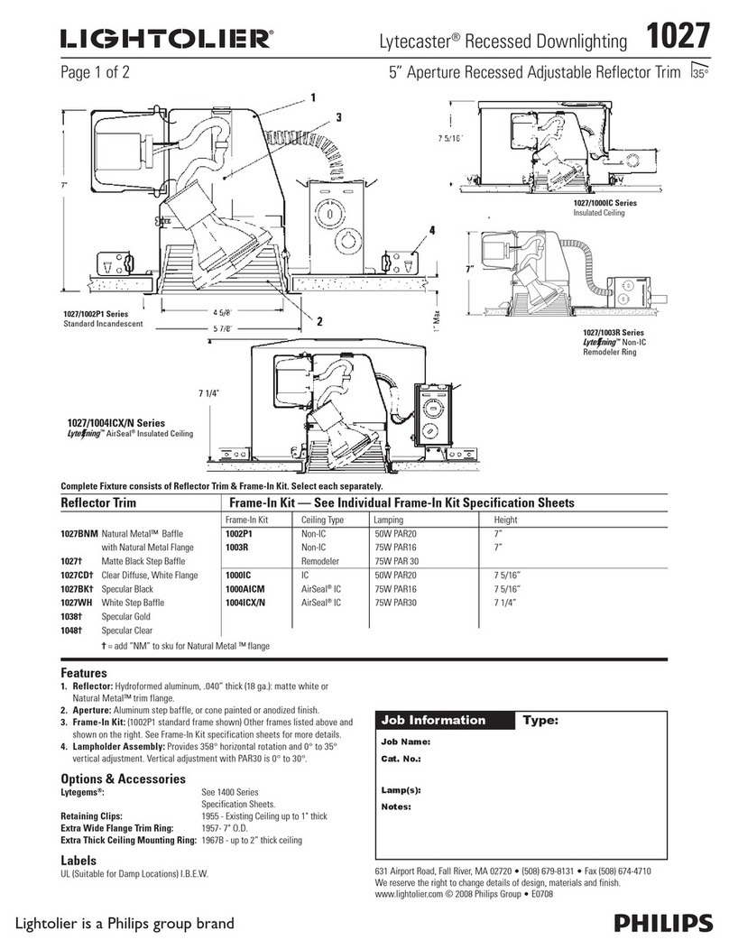 Lightolier Lytecaster 1027 User manual