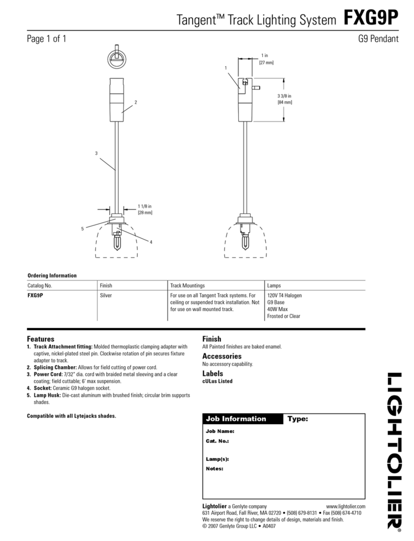 Lightolier Tangent FXG9P User manual