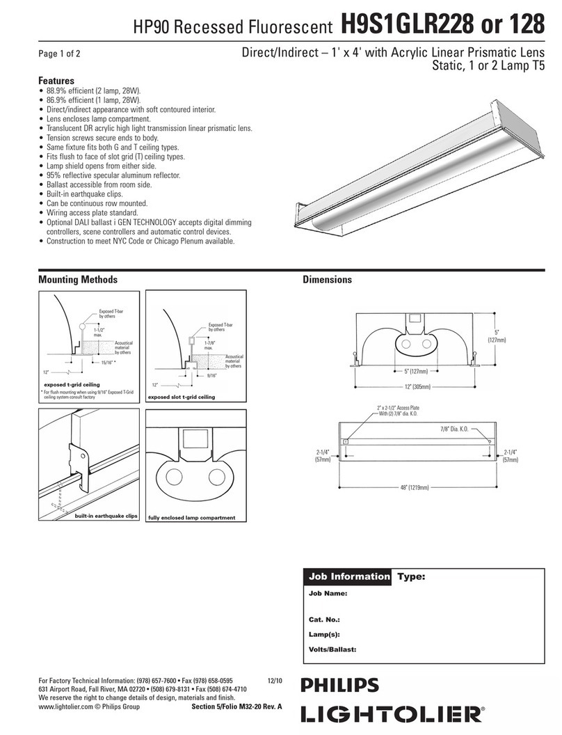 Lightolier H9S1GLR128 User manual