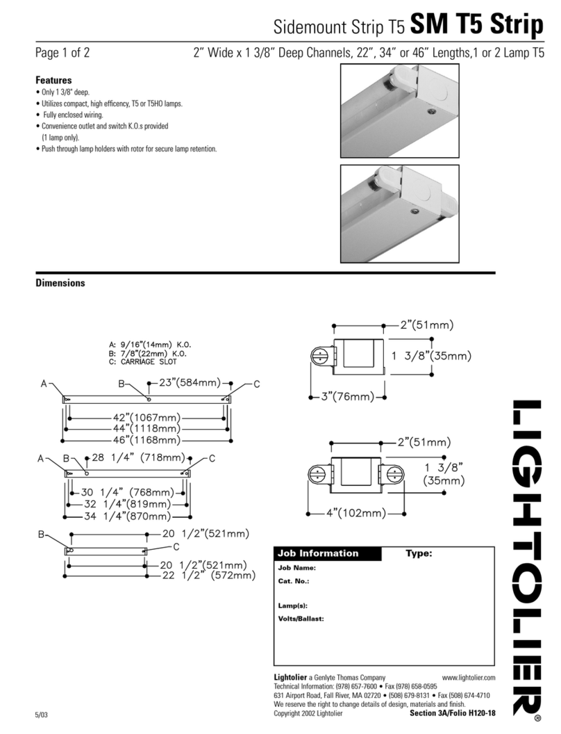 Lightolier SM T5 Strip User manual