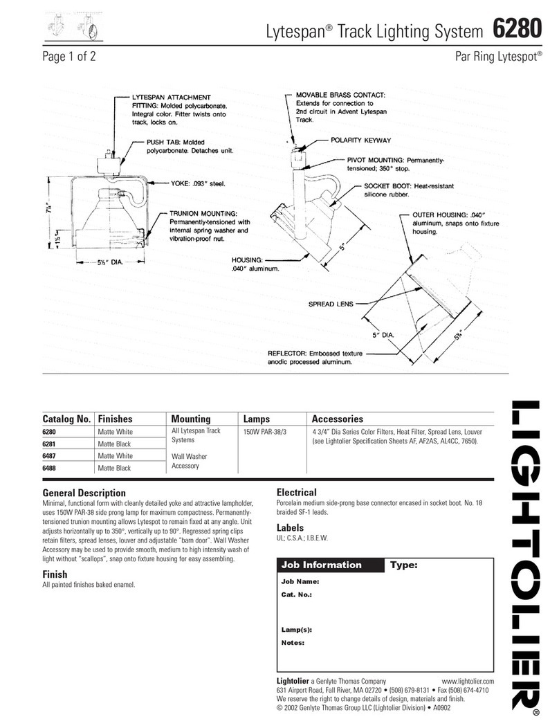 Lightolier Lytespan 6280 User manual