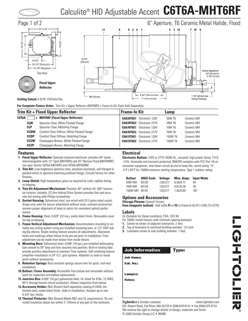 Lightolier Calculite C6T6A-MHT6RF specification