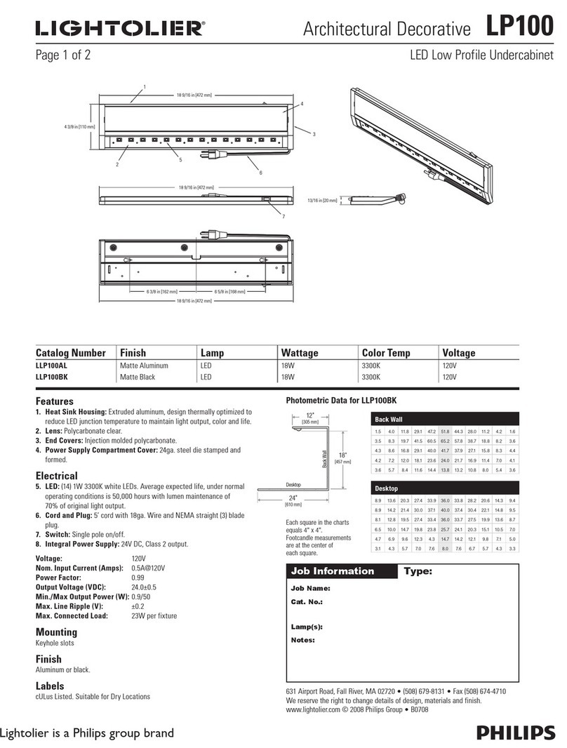 Lightolier LP100 User manual