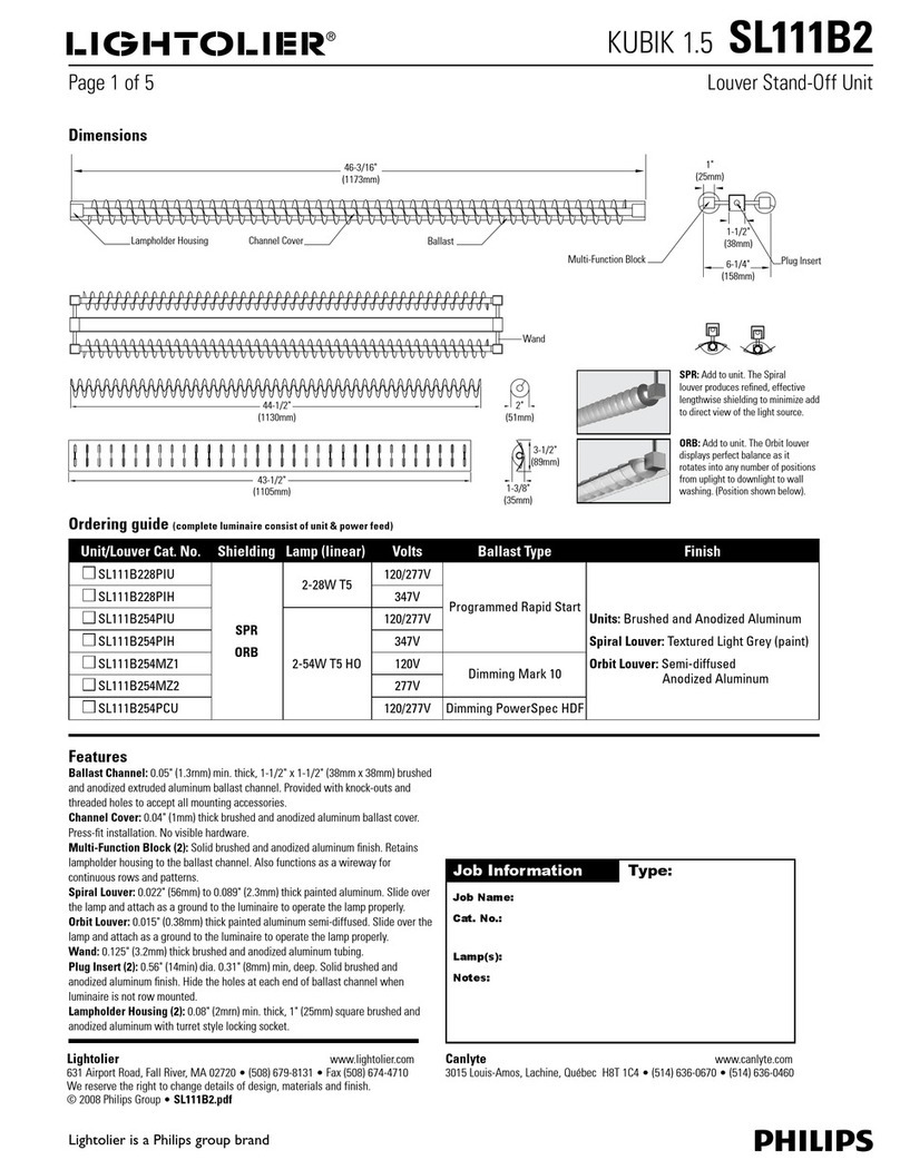 Lightolier SL111B2 User manual