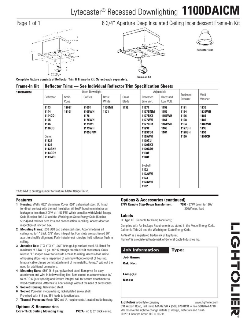 Lightolier Lytecaster 1100DAICM User manual