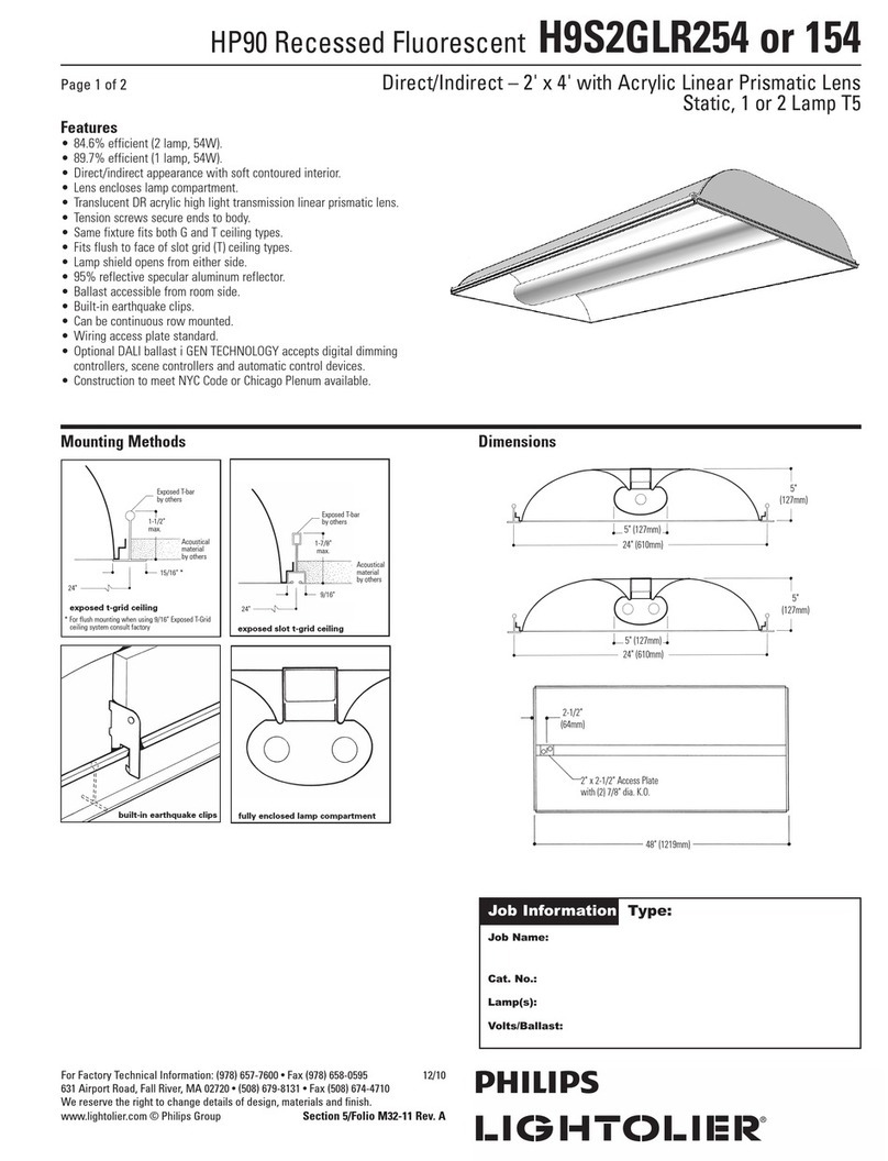 Lightolier H9S2GLR254 User manual