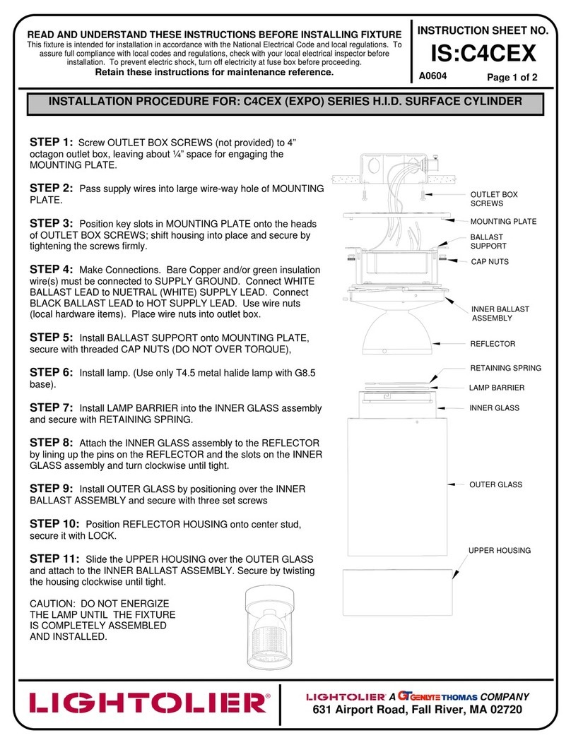 Lightolier C4CEX (EXPO) SERIES Instructions for use