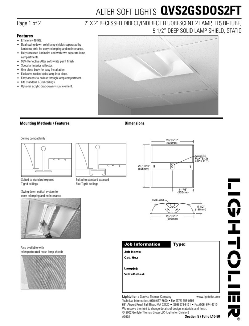 Lightolier QVS2GSDOS2FT User manual