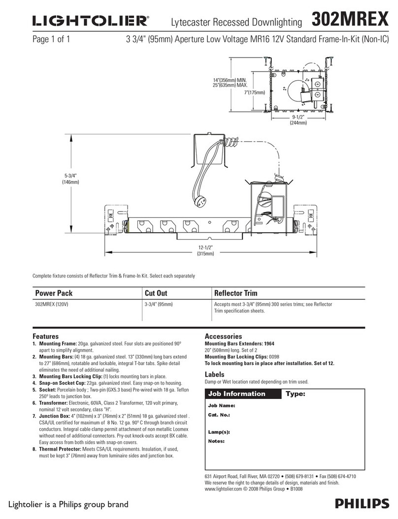 Lightolier Lytecaster 302MREX User manual