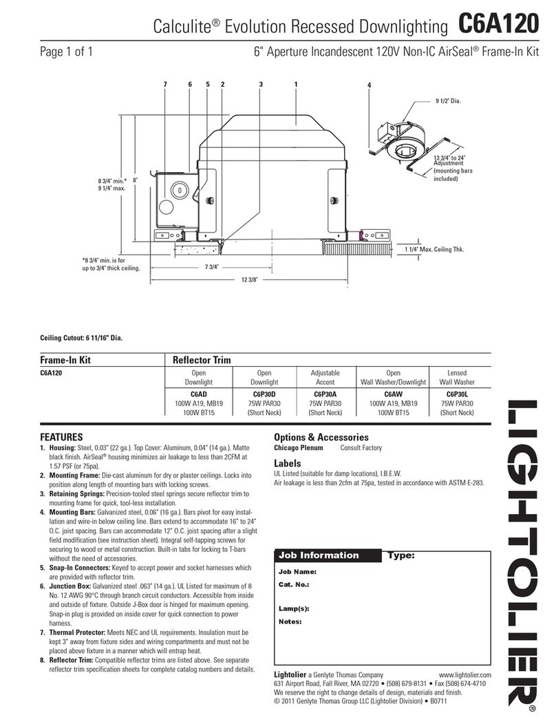 Lightolier Calculite C6A120 User manual