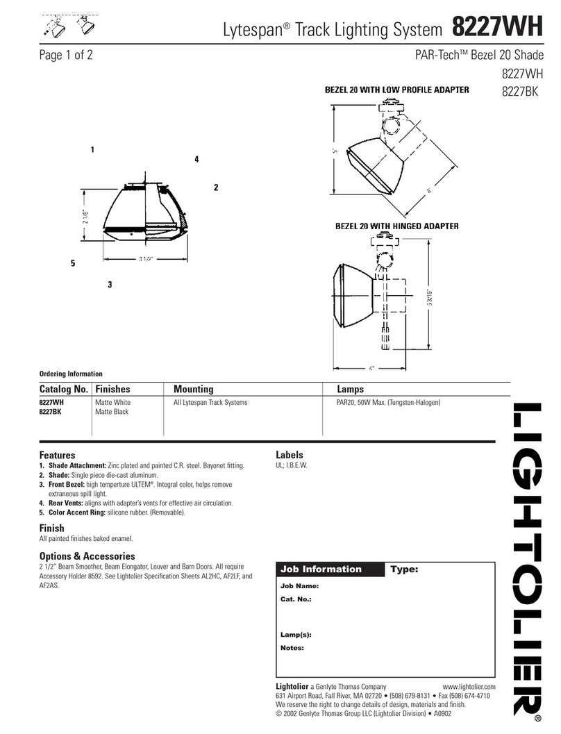 Lightolier Lytespan 8227WH User manual