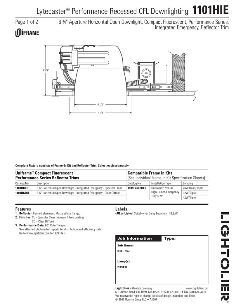 Lightolier Lytecaster 1101HIE User manual