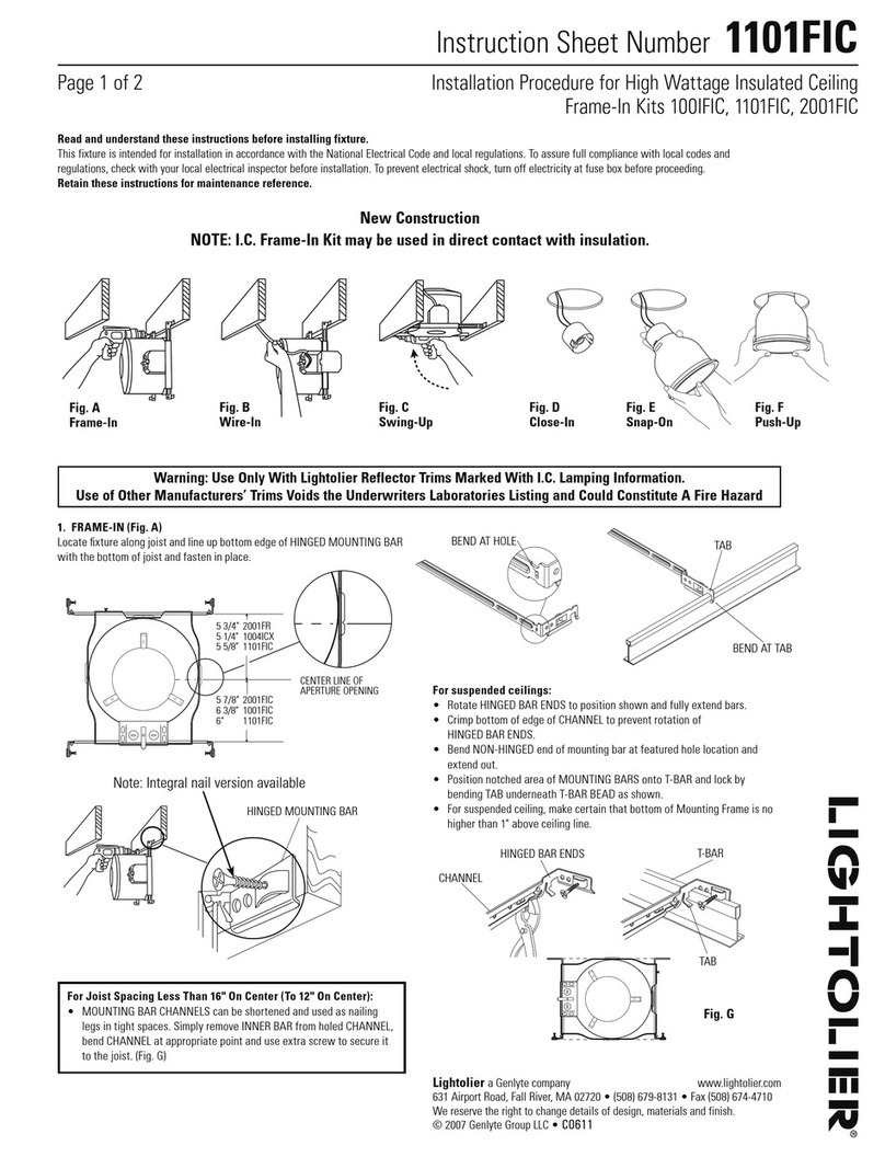 Lightolier 1101FIC User manual Lightolier 1101FIC User manual