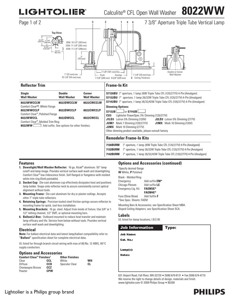 Lightolier Calculite 8022WW User manual