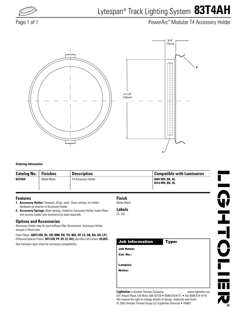 Lightolier Lytespan 83T4AH User manual Lightolier Lytespan 83T4AH User manual
