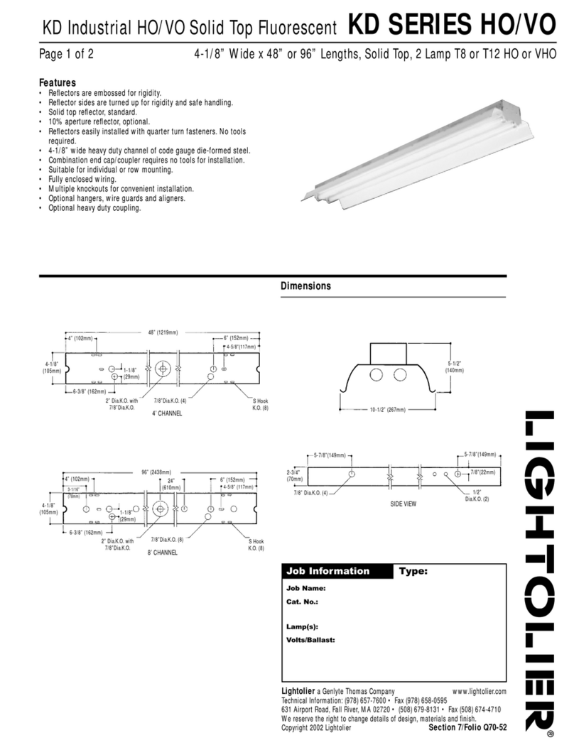 Lightolier KD SERIES HO User manual