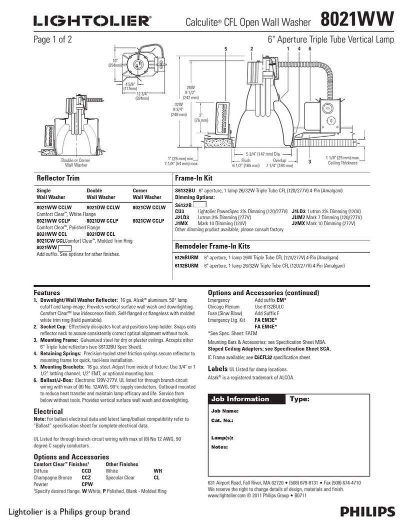 Lightolier Calculite 8021WW User manual