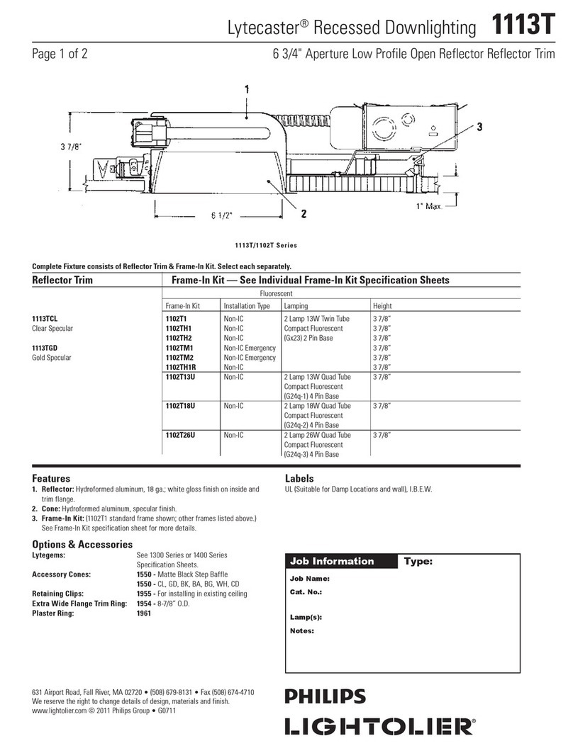 Lightolier Lytecaster 1113T User manual Lightolier Lytecaster 1113T User manual
