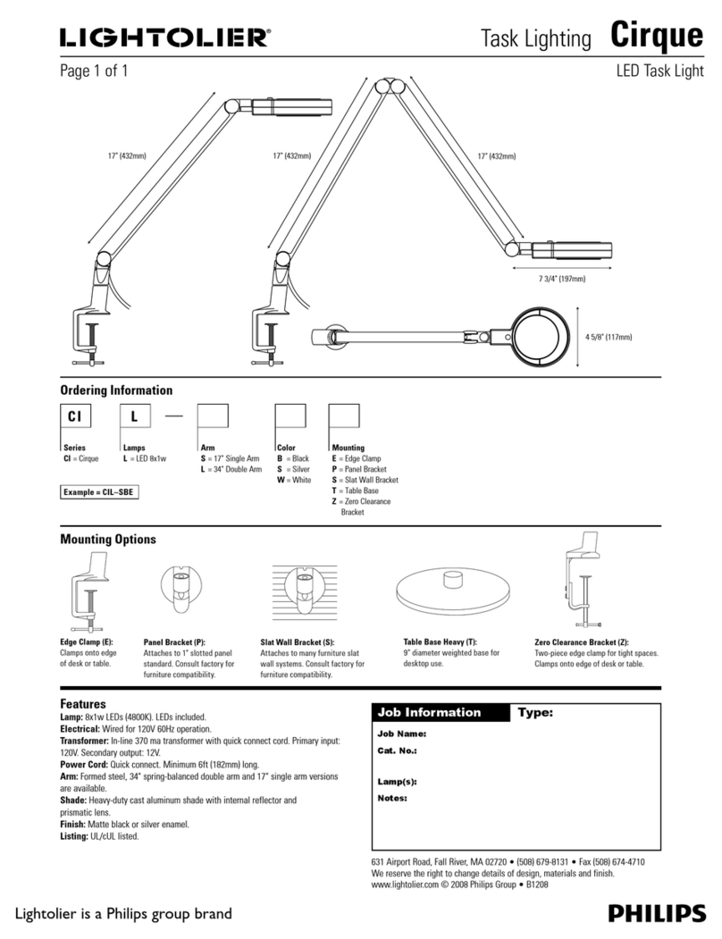Lightolier Cirque specification Lightolier Cirque specification