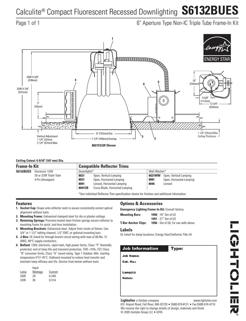 Lightolier Calculite S6132BUES specification