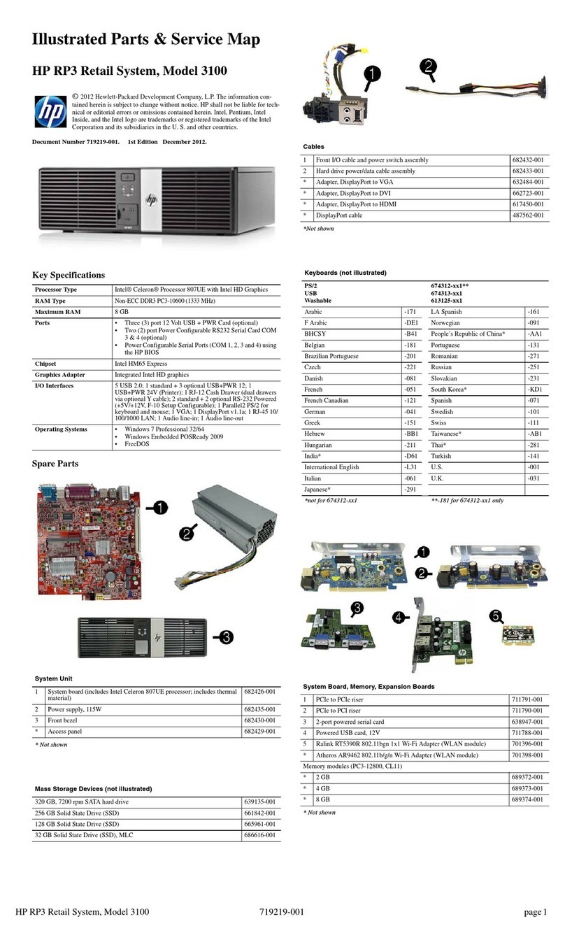 HP RP3 Illustrated parts & service map