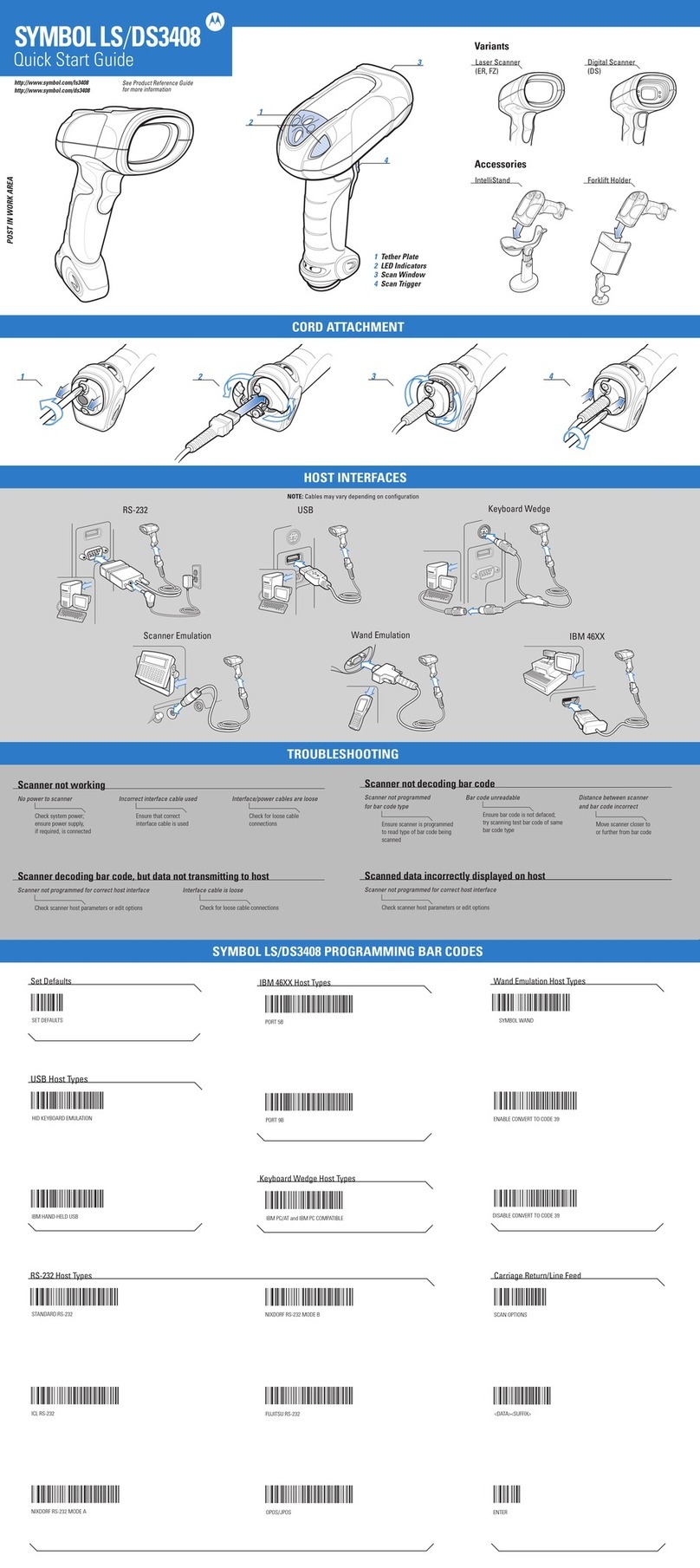 Motorola Symbol DS3408 User manual
