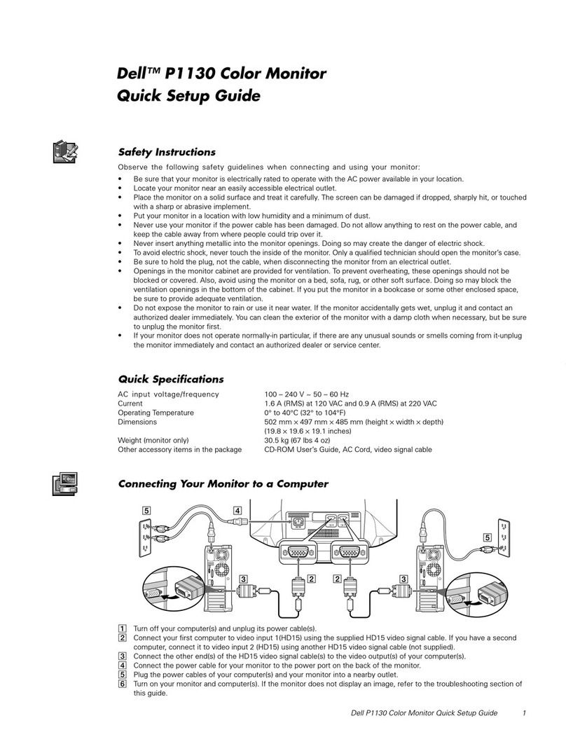 Dell TORINITRON P1130 Quick setup guide