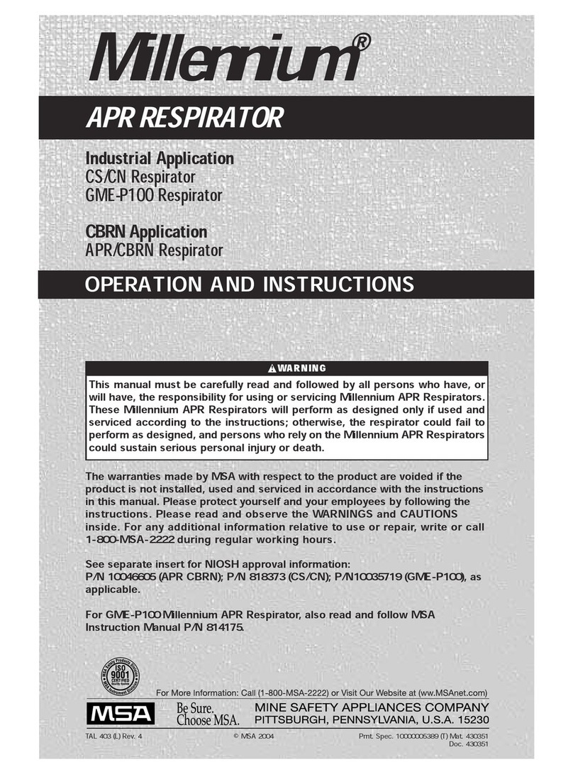 MSA Millenium GME-P100 Operation and instructions MSA Millenium GME-P100 Operation and instructions