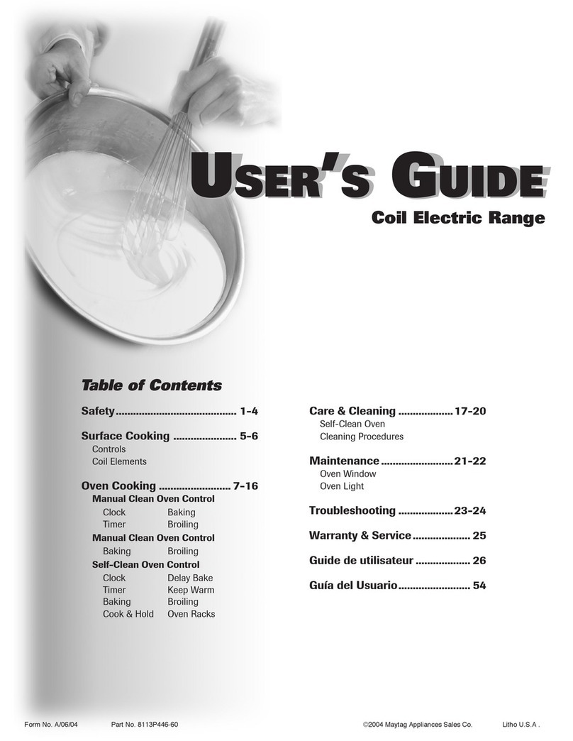 Maytag Coil Electric Range User manual