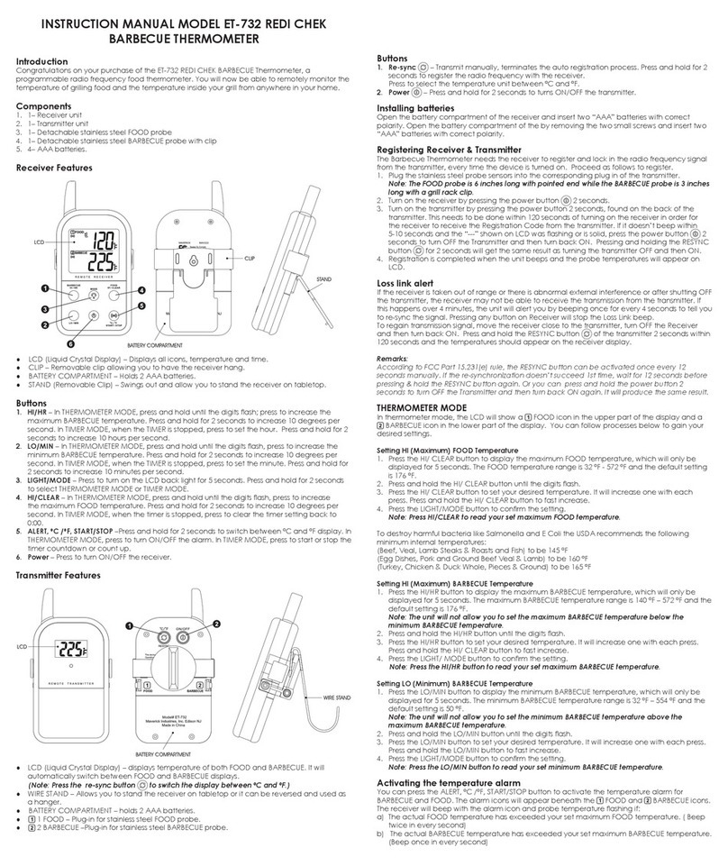 Maverick Industries ET-732 REDI CHEK User manual