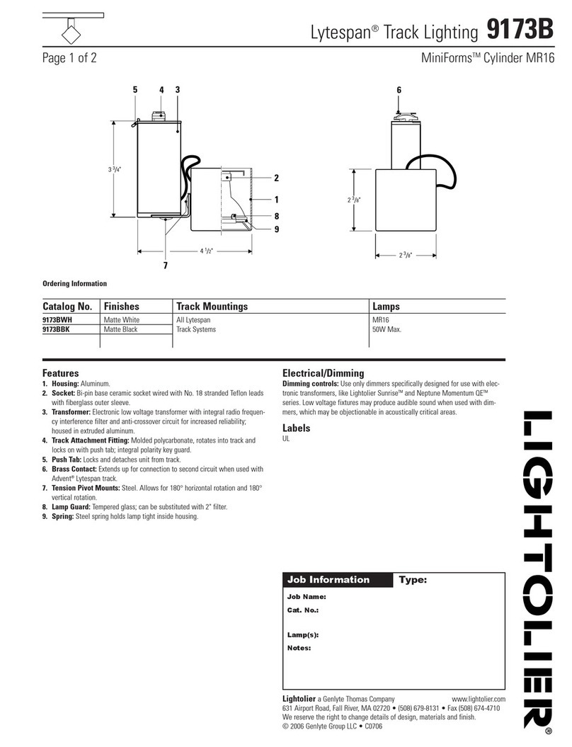 Lightolier Lytespan 9173B User manual