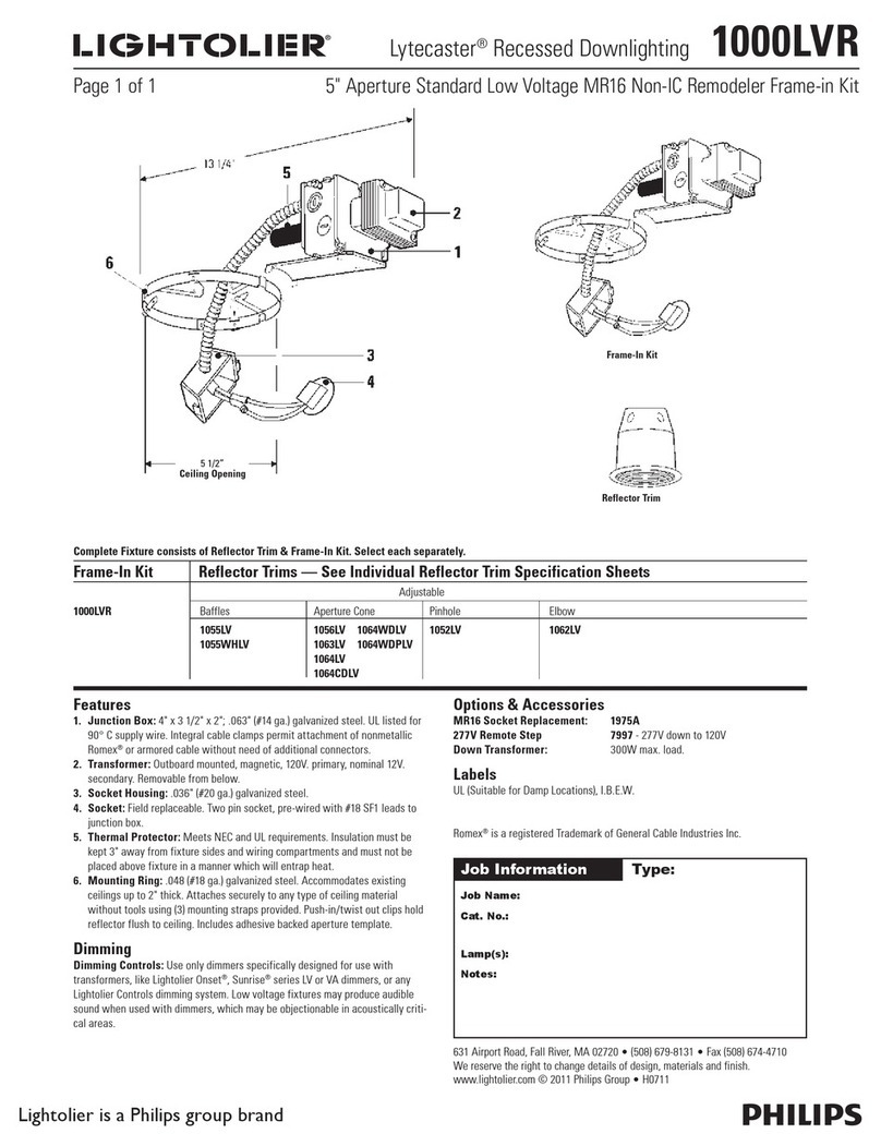 Lightolier Lytecaster 1000LVR User manual Lightolier Lytecaster 1000LVR User manual