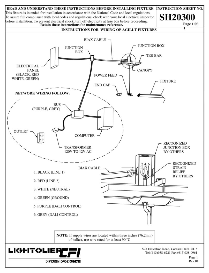 Lightolier WIRING OF AGILI-T FIXTURES Instructions for use
